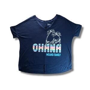 DISNEY Blue Stitch Ohana High-Low T-Shirt